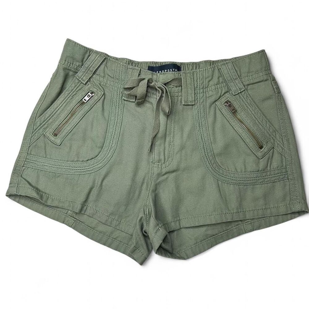 Aeropostale Women's Green and Khaki Shorts
